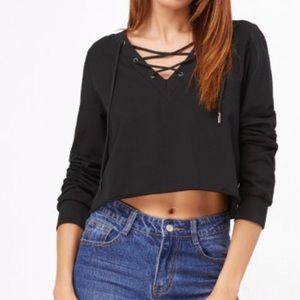 Black cropped long sleeve